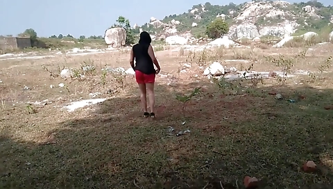 Indian Muslim Bhabhi Outdoor Public Doing Nude Yoga