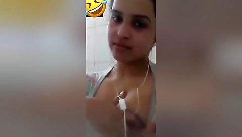 Today Exclusive- Cute Desi Girl Showing Her Boobs On Video Call