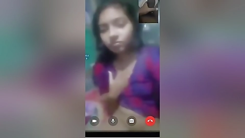 Desi Village Girl Shows Her Boobs On Video Call 1