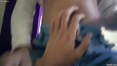 Cute Desi Girl Boob Pressing By Lover