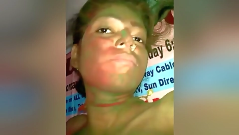 Slim House Wife Enjoy Home Sex With Her Husband On Holi