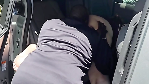 Caught Nosy Stranger Looking At My Ass While Vacuuming My Vehicle And Jerked His Cock Off To Moaning